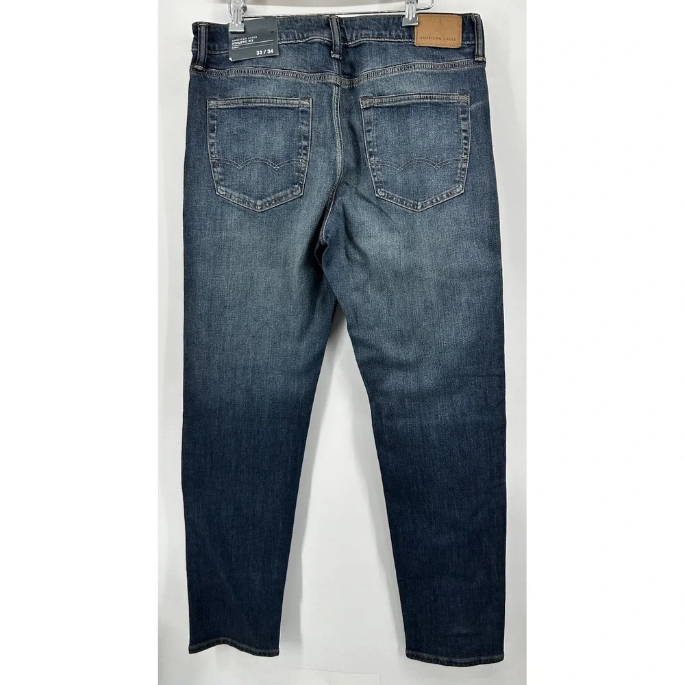 American Eagle Athletic Fit‎ Air Flex+ Denim Blue Jeans Men's Size 33x34 NWT
